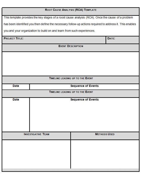 root cause report template word